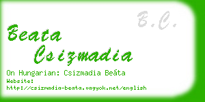 beata csizmadia business card